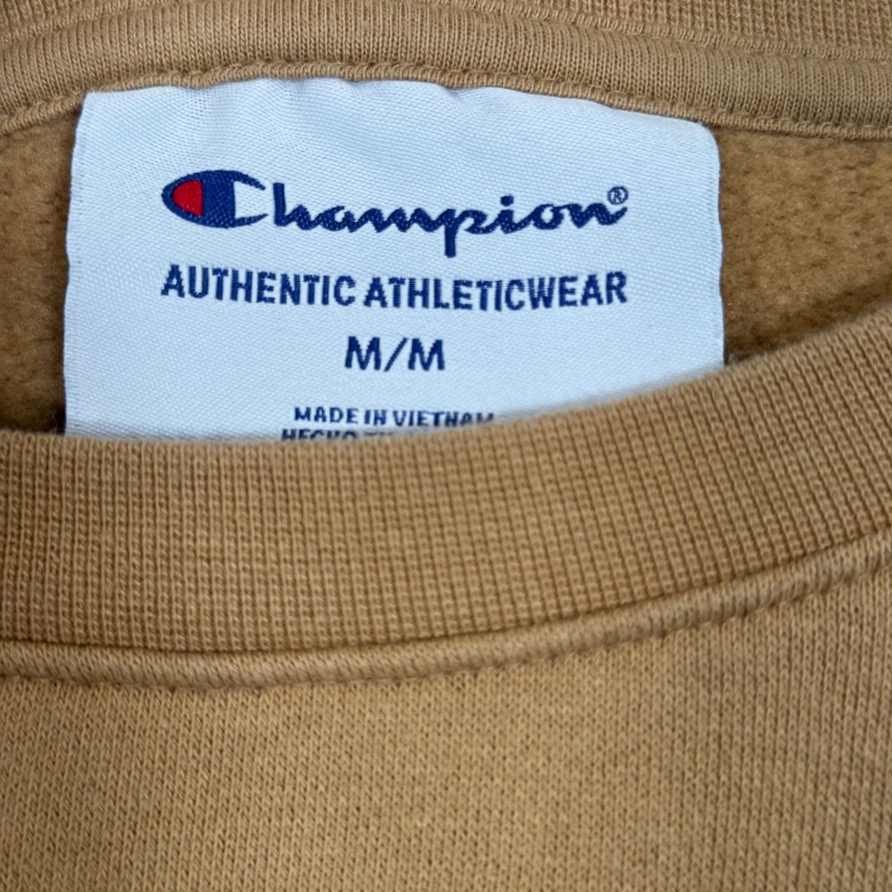 Champion Tan Brown Crewneck Sweatshirt Medium - Picture 4 of 8